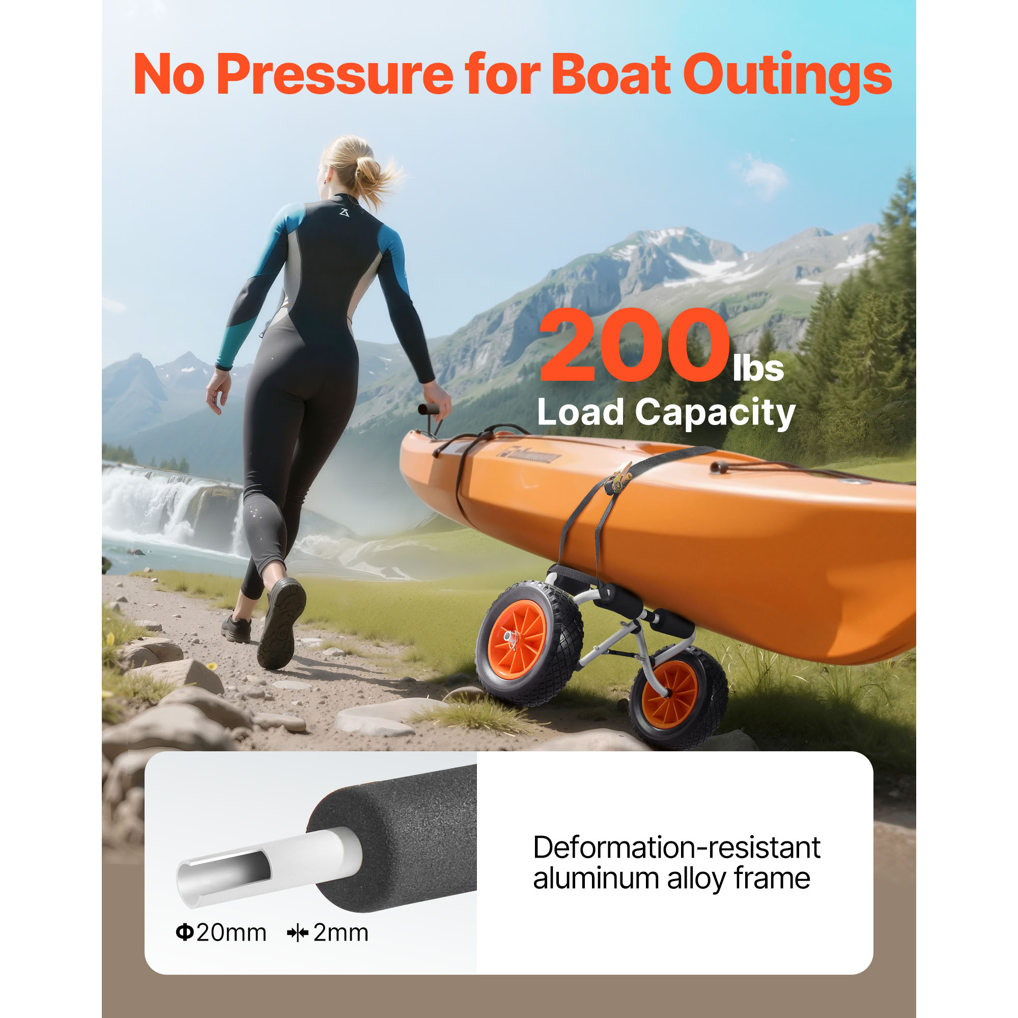 Carrello per Kayak Pieghevole  - Fishing Kayak Cart recensione e prezzo
